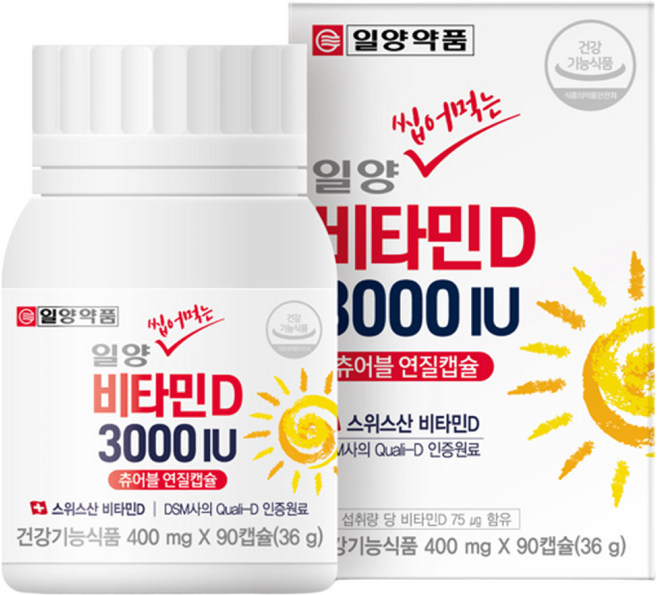 일양약품 일양 씹어먹는 비타민D 3000IU, 1개, 36g