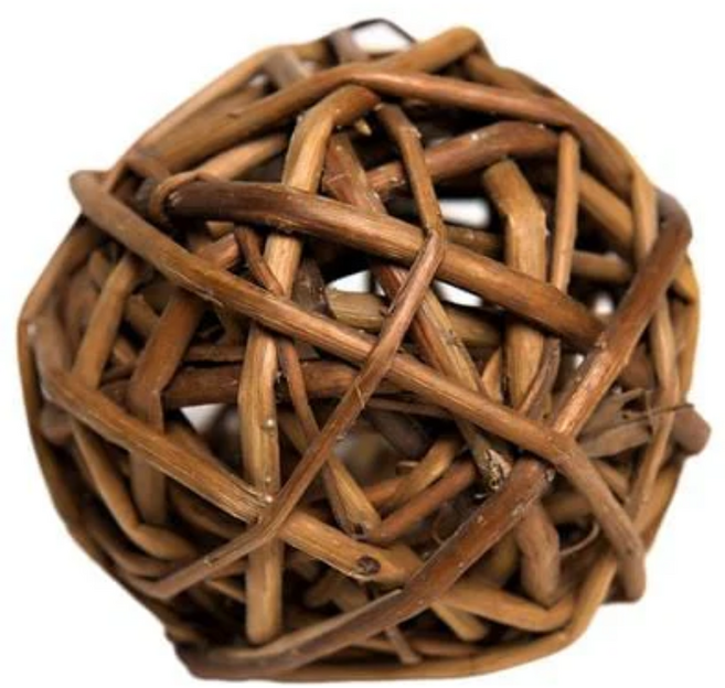 스몰펫셀렉트 - 버드나무 공 천연 이갈이 장난감 토끼 기니피그 친칠라, 1개