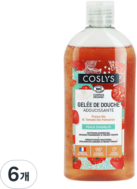 코슬리스 바디워시 스트로우베리 앤 토마토, 250ml, 6개