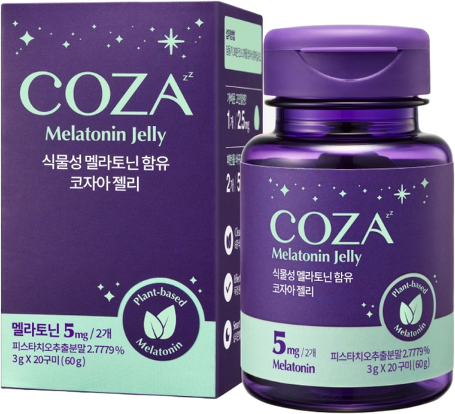 코자아 식물성 멜라토닌 젤리, 1개, 20정