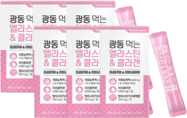 광동 먹는 엘라스틴 콜라겐 젤리 15p, 300g, 6개