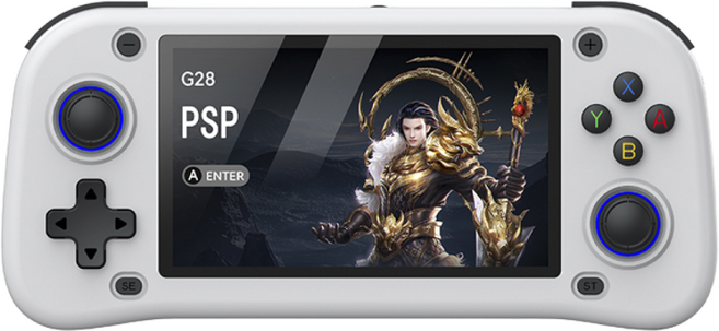 Geeah 게임기 15000종 고전게임 4.3인치 IPS 고화질 휴대용게임기 한글 인터페이스, 흰색