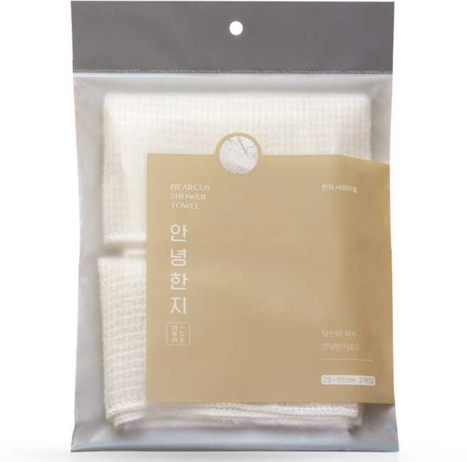 디어커스 더 부드러운 안녕한지 샤워타월, 2개입, 1개