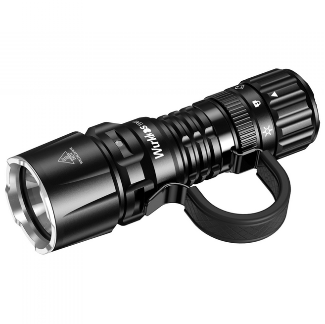 Wurkkos TD07 EDC 손전등 SFT-25R 6000-6500K 1300루멘 18350 비상용 사정거리 479m 자기방어 IP68 USB-C 등산 미니 휴대용 캠핑, 1개, 블랙