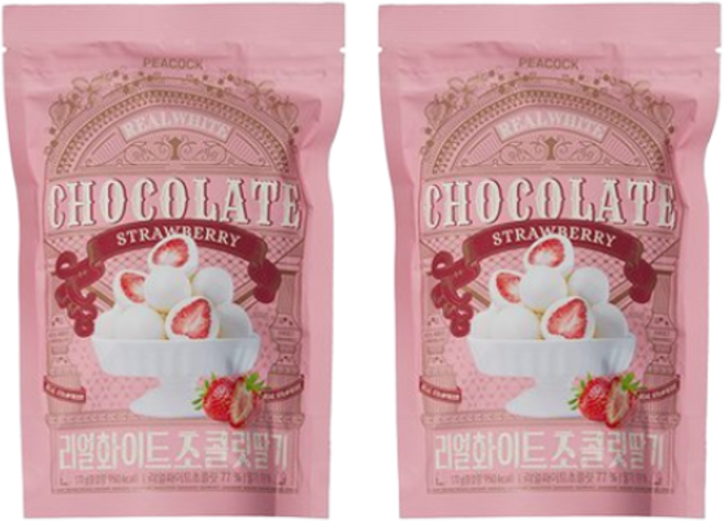 피코크 리얼화이트 딸기초코볼 170g x 2개 총 340g
