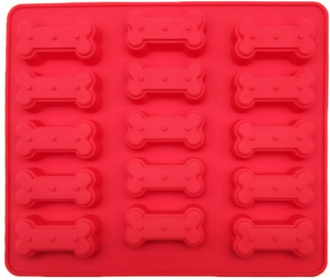 반려동물 간식틀 뼈다귀형 몰드, 레드, 1개