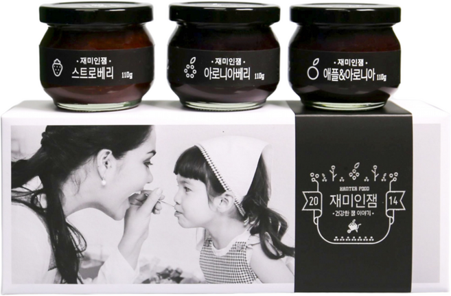 한터식품 무설탕 수제 딸기잼 사과잼 아로니아잼 110g 3종세트, 330g, 1개