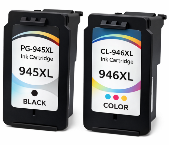 PG-945XL CL-946XL 대용량 호환잉크 세트 MG2490 MG3090 TS3490, 1세트, 검정+컬러