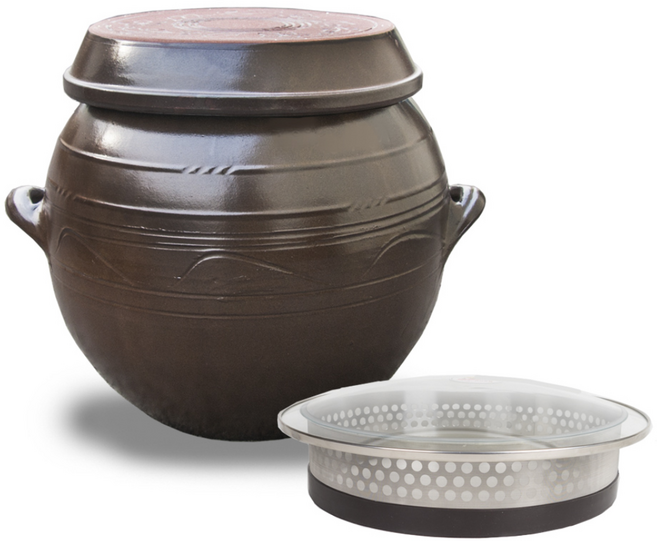 장수옹기 숨쉬는 옹기 항아리 소금 오미자 막걸리 된장 장독대, 1개