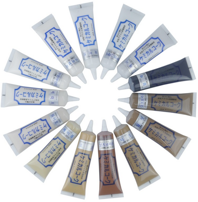 케미컬 코크 50g 마루바닥보수 가구 몰딩보수 틈새 찍힘보수 메꿈제 튜브형 메꾸미 우디코크 15종의 다양한 색상, 1개, 화이트오크