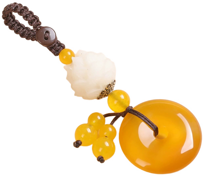 서온리 좋은 기운을 불러오는 디자인 가방 자동차 키링 행운 선물 열쇠고리, 1개, 옐로우