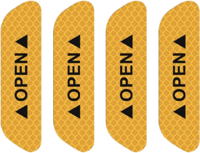 오토엘리트 안전하게 운전 차량용 야간반사스티커 4P, 옐로우, 4개