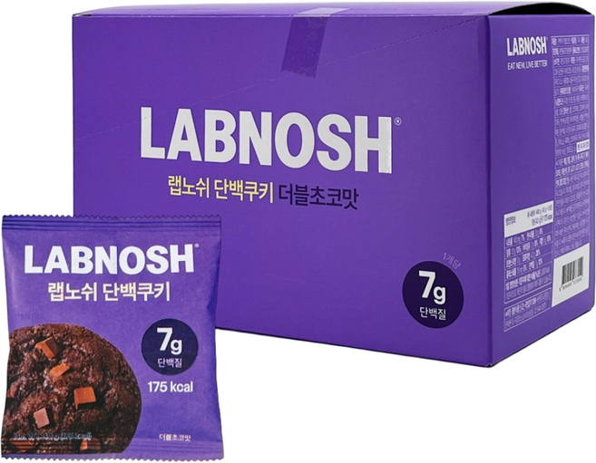 랩노쉬 단백쿠키 더블초코맛, 40g, 10개