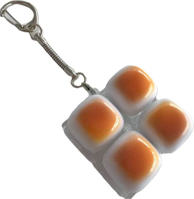 [1+1] 뱀수 딸깍딸깍 중독성 갑 식빵 키캡 키보드 키링, 1세트, 식빵키캡+식빵키캡