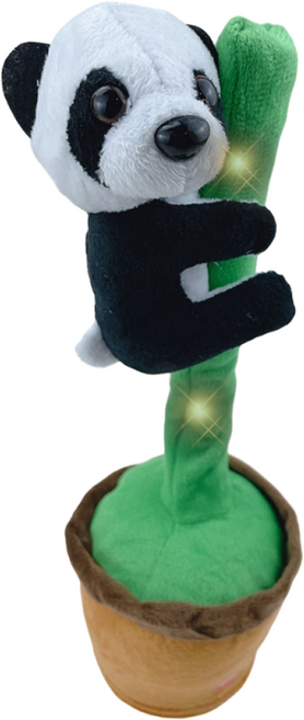 춤추는 선인장 인형 녹음기능 애착 봉제 말따라하는 움직이는 신나는 음악, 판다 선인장, 1개, 판다, 34cm