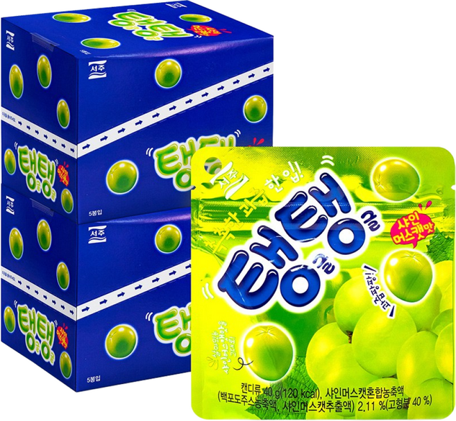 [1+1] 서주 탱글탱글 젤리 샤인머스캣맛 (40gX5개) 1통+1통 총2통, 200g, 2개