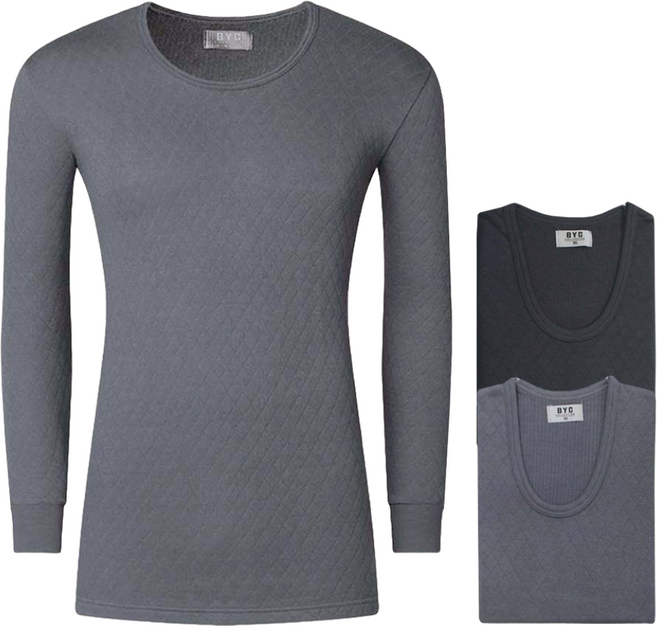 BYC 에어메리 남자 내복 상의 2매입 도톰한 겨울 보온 방한 내의 소매 시보리