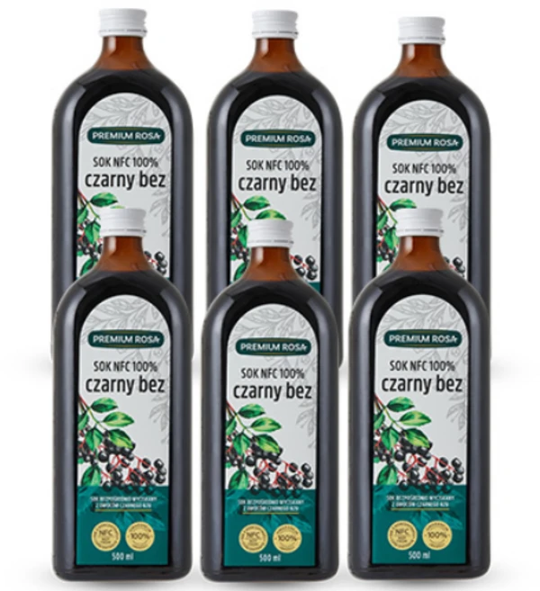 프리미엄로사 삼부커스 엘더베리 원액 100% NFC 착즙 주스 즙, 500ml, 6개 - 쿠팡