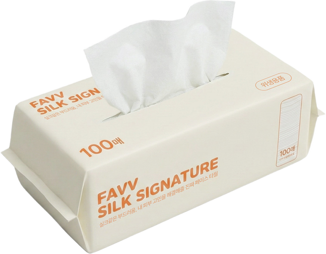 FAVV 일회용 페이스타올 수건, 1개, 100매