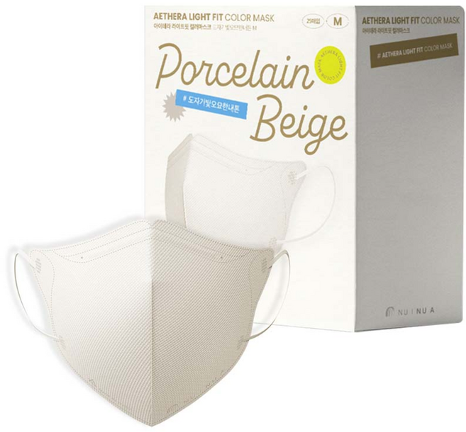 누이누아 아이테라 라이트핏 컬러마스크 중형, 25매입, 1개, 포슬린베이지(M)