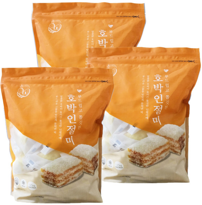 창억떡집 호박 인절미 개별포장, 1.25kg, 3개