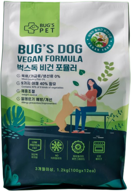 벅스펫 벅스독 비건포뮬러, 1.2kg +베지츄 10개입 랜덤 1개, 1개, 1.2kg