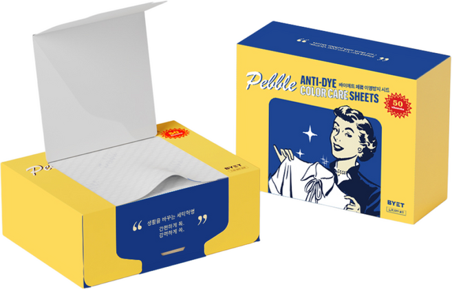 바이에트 페블 이염방지 세탁티슈, 1개, 50매