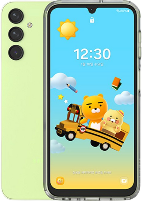 콤비몰 U+키즈폰 춘식이2 액정화면보호 강화유리필름 갤럭시 A24 (SM-A245N) 9H방탄 2.5D투명 스마트 핸드 휴대 어린이 초등학생 LG유플러스 5p 10p, 5개