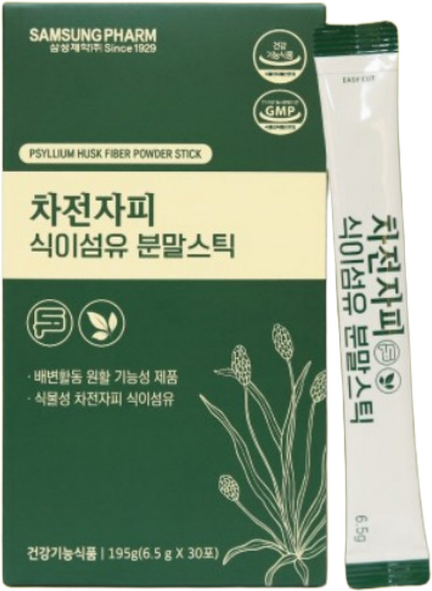 GMP 차전자피 식이섬유 분말 스틱, 1개, 30회분