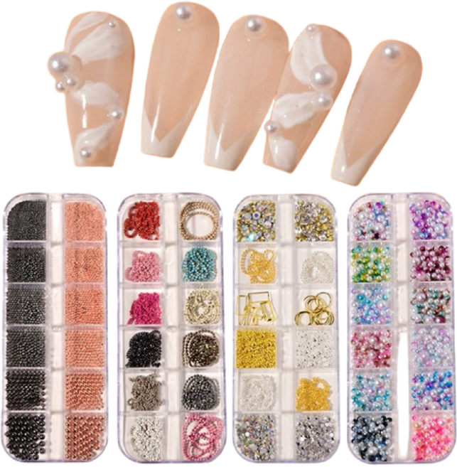 치프몰 스톤 네일 파츠 세트 81종, 1개, C_005