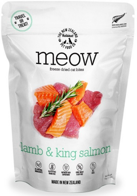 먀오 램(양고기)&킹새몬(왕연어) 동결건조 전연령 고양이 사료, 1개, 50g, 양+연어