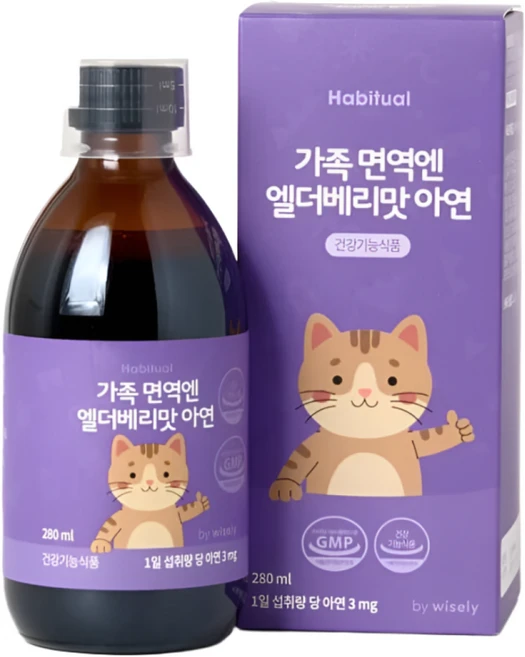 [당일출고] [MD/Pick] 가족 면역엔 엘더베리맛 아연, 2개, 280ml - 쿠팡