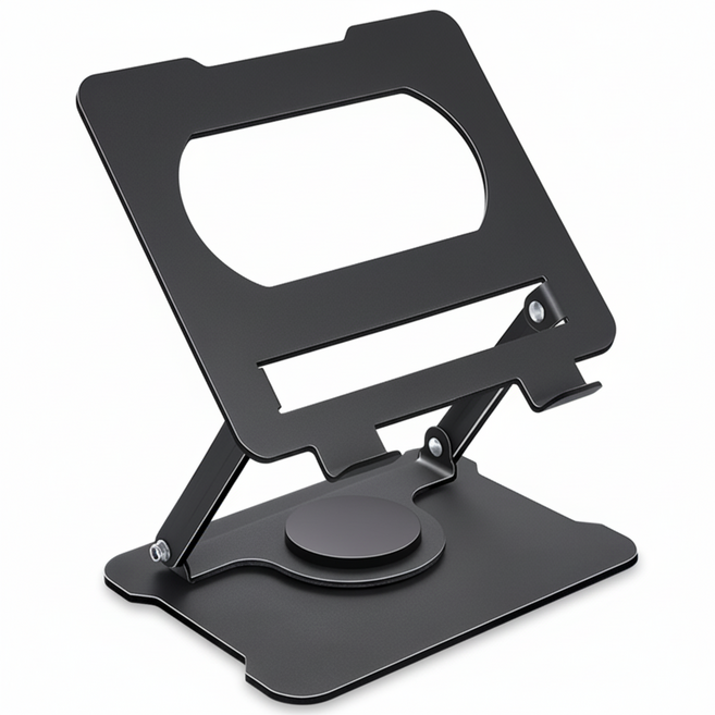 노트북 태블릿 스탠드 접이식 패딩 고 합금 냉각 스탠드 회전 모니터 리프팅 스탠드, 블랙, 1개