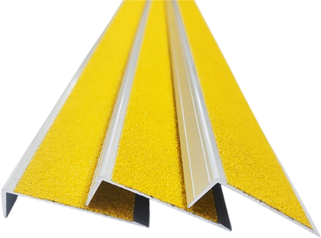 계단미끄럼방지논슬립 회색, 3개, 노랑