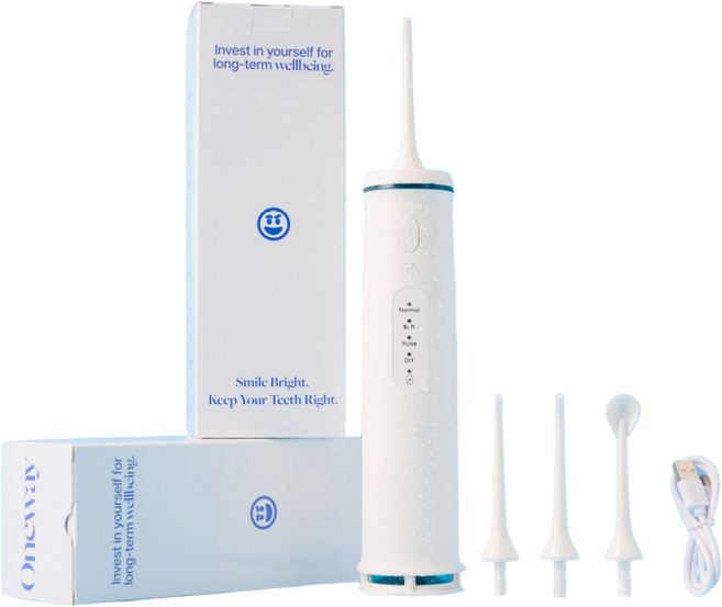 [치과공식판매] 원웨이 워터 구강세정기 무선 물치실 휴대용 스탠다드 V3, 화이트