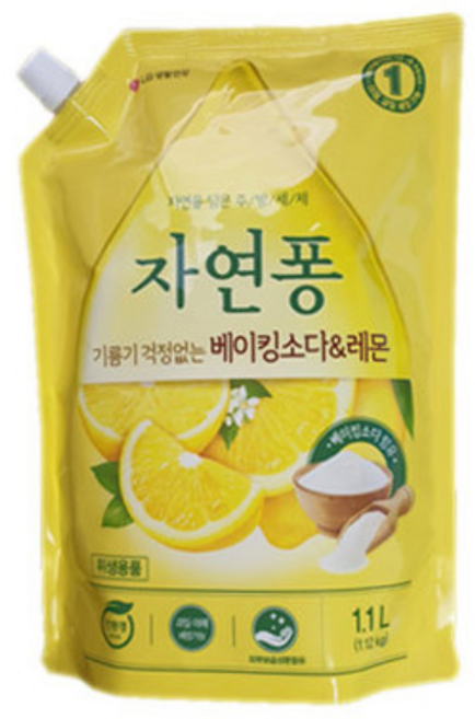 자연퐁 베이킹소다 레몬 리필 1.1L 친환경주방세제, 베이킹소다 솔잎 1180ml