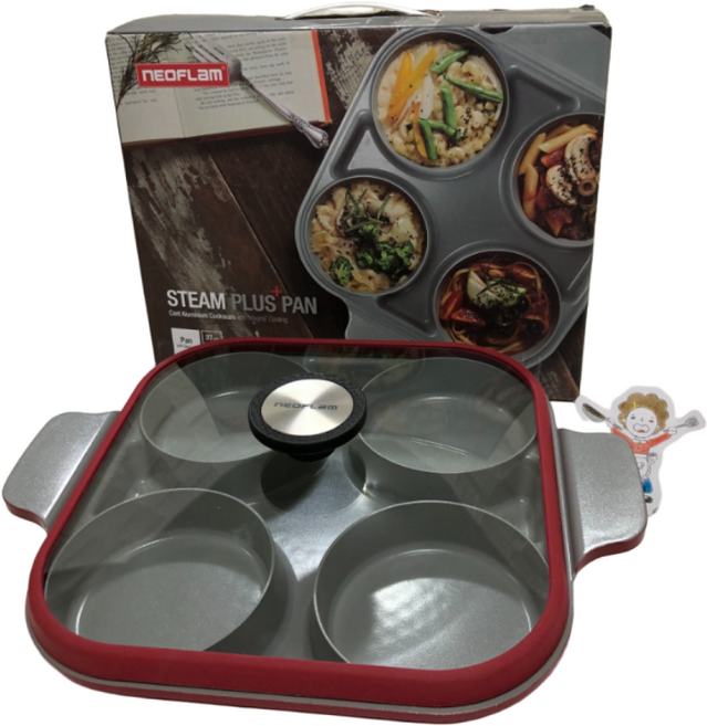 네오플램 스팀플러스 4구 인덕션 스팀팬 후라이팬 에그팬, 1개
