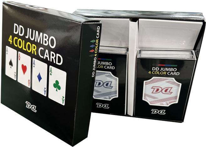 DD 점보 4컬러 카드 홀덤카드 대회용 플레잉 게임카드, 2개, 레드+블루