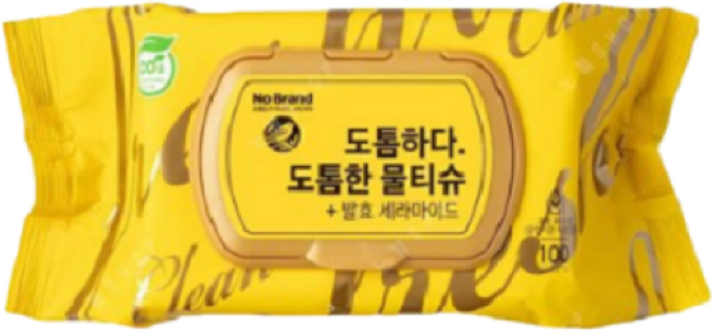 노브랜드 도톰한 100매 물티슈, 5개, 305g