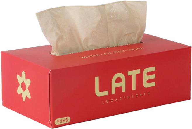LATE 레이트 대나무 미용티슈 3겹 3팩_선셋오렌지, 1세트, 3개입