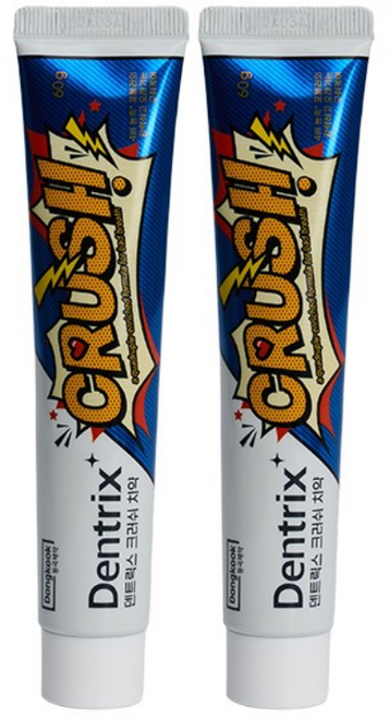 동국제약 농축치약 콩알치약 구취제거 덴트릭스 크러쉬 치약, 2개, 60g