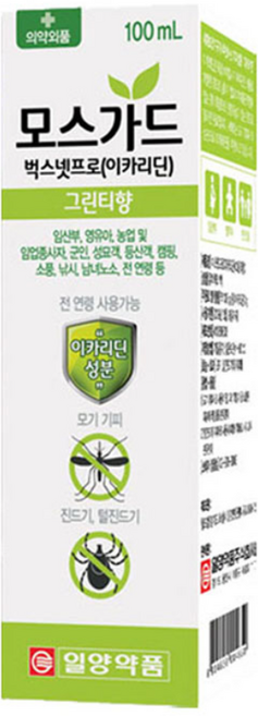 일양약품 모기기피제 모스가드 벅스넷프로(그린티향) 100ml, 2개