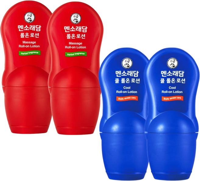 멘소래담 롤온 로션 세트 (핫 50ml 1개 + 쿨 50ml 1개) 2세트
