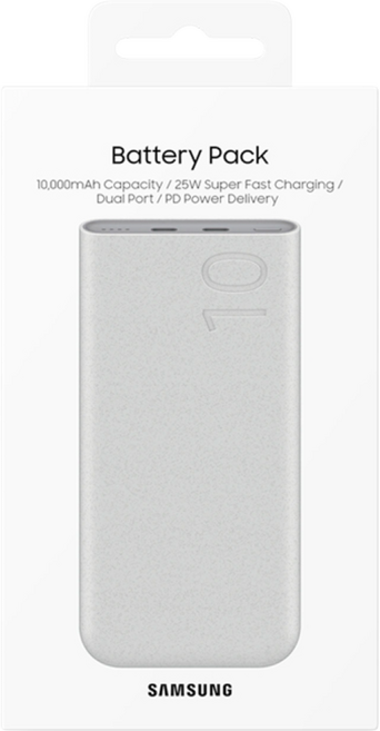 삼성전자 초고속 충전 보조배터리 25W PD 10000mAh 대용량 2포트 C타입, EB-P3400, 베이지(KC안전인증)