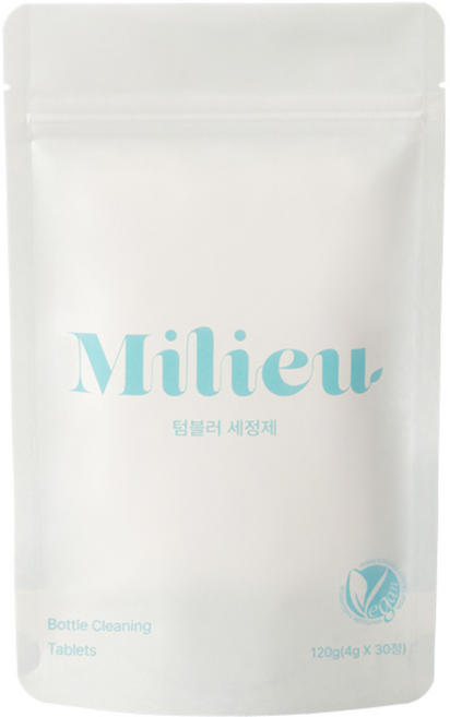 밀리유 텀블러 클리너 세제 발포 클리너 커피포트 전기포트 세척, 30개, 4g