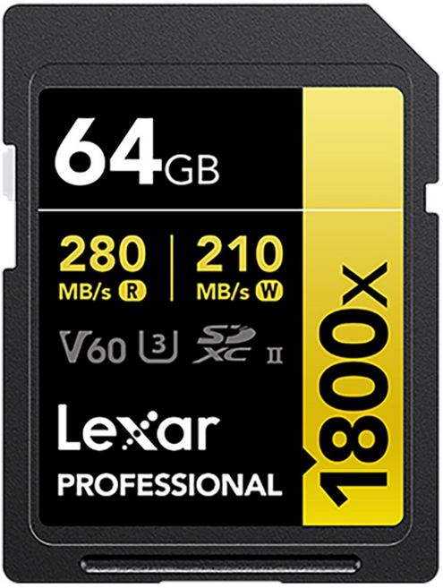 렉사 SD카드 1800x 프로페셔날 V60 U3 UHS-II, 1개, 64GB