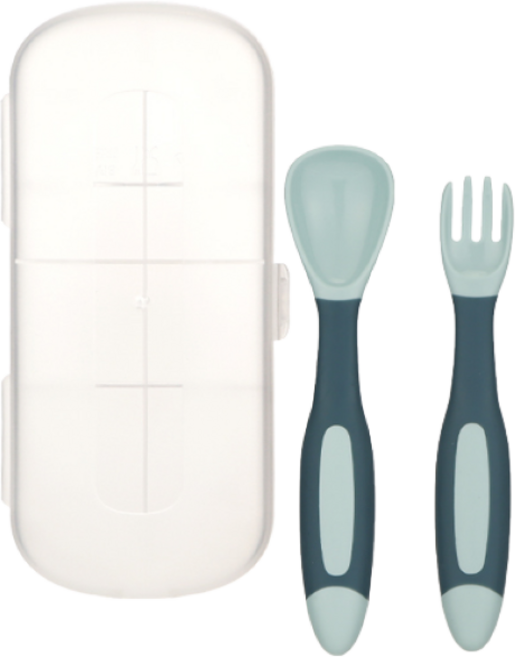 맘스트리 벤더블 스푼 & 포크 세트 이유식기 자기주도이유식, 민트, 1개