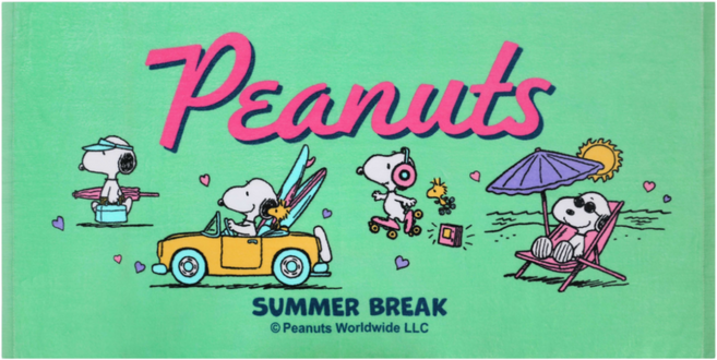 송월 스누피 베케이션50 코마사 20수 비치타올, 1개, 민트