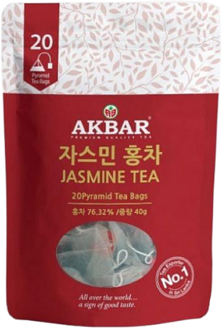 (아크바) 자스민 홍차 20피라밋티백 jasmine tea 전통차 홈카페 티백 카페인없는차 잎차 허브티 루이보스티 설선물 추석석물 선물세트 물대신차, 20개입, 1개, 2g