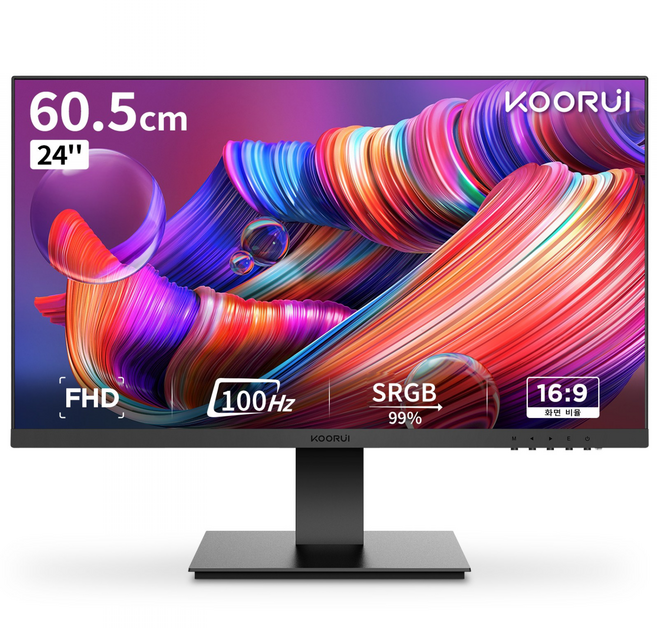 KOORUI 24인치 FHD VA 100Hz 블루라이트 지원 광시야각 모니터, E2412F, 60.4cm